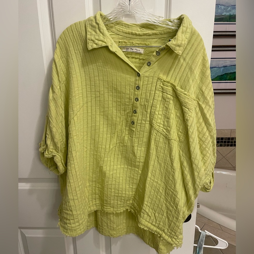 We The Free Light Green Textured Shirt
